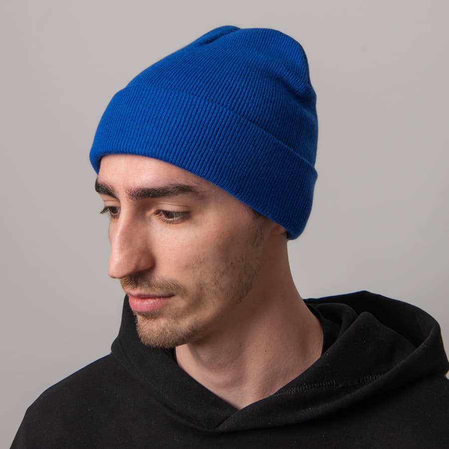 Шапка вязаная двойная ESSENTIAL, ярко-синий-3