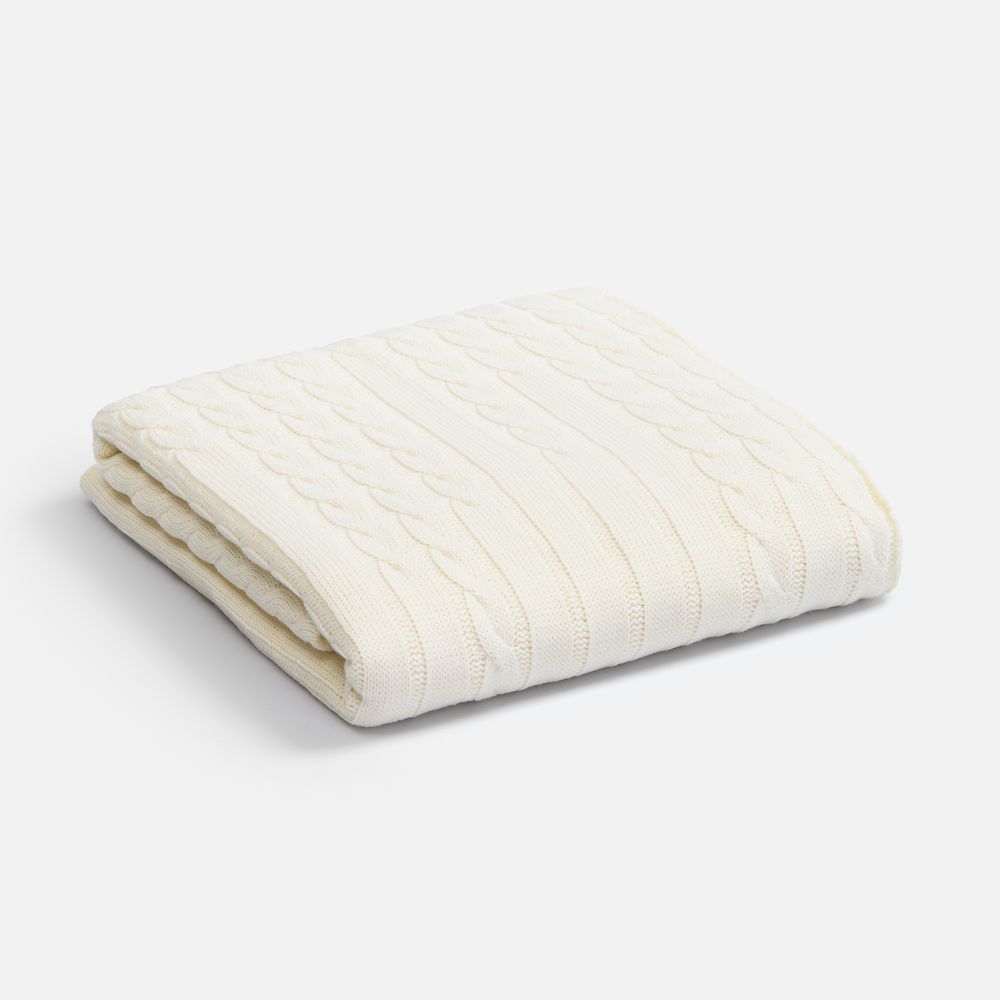 Плед Tressa, белый (молочный)-1