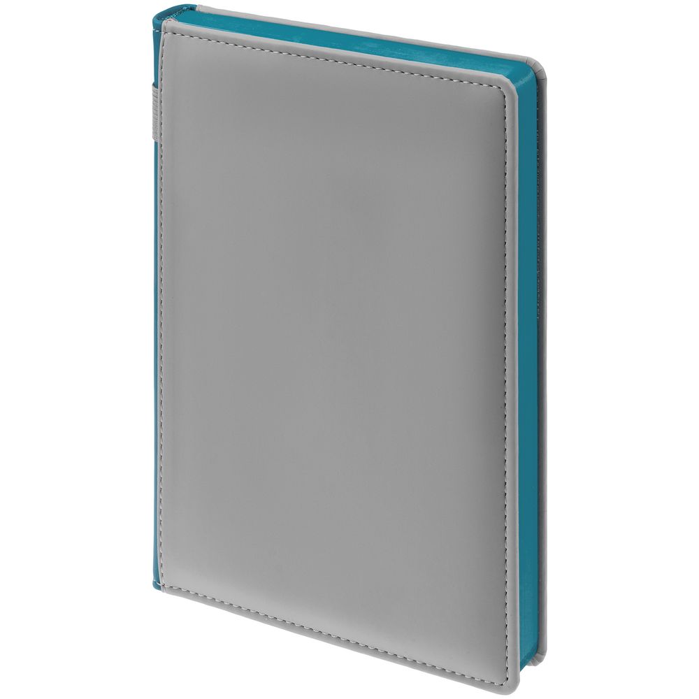 Ежедневник Spain Shall на заказ, недатированный, серый с бирюзовым-1