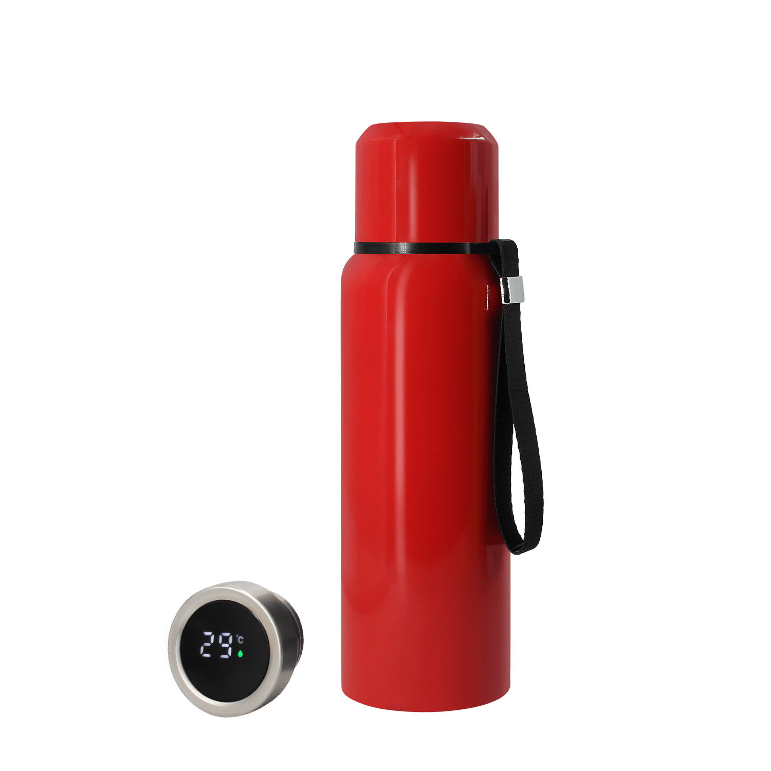 Термос S-travel New с датчиком температуры 600 мл. (красный)-1