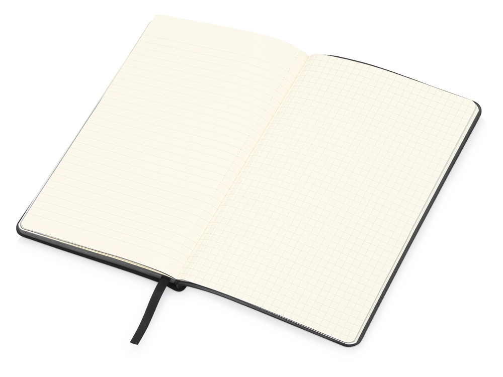 Блокнот Notepeno 130x205 мм с тонированными линованными страницами, черный-3