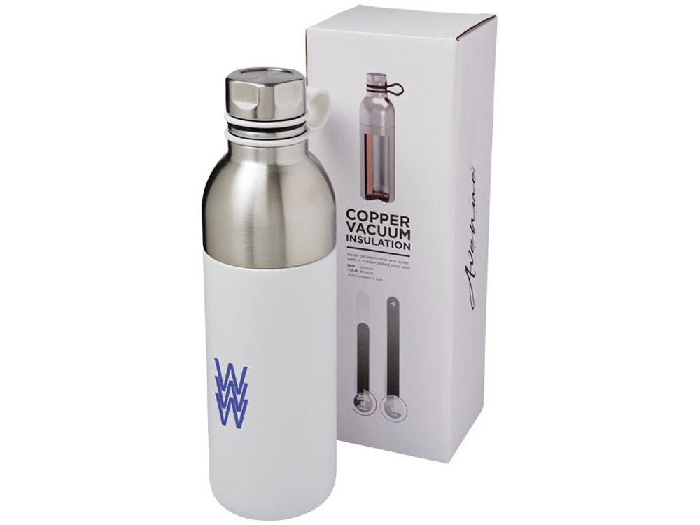 Медная спортивная бутылка с вакуумной изоляцией Koln объемом 590 мл, белый-4