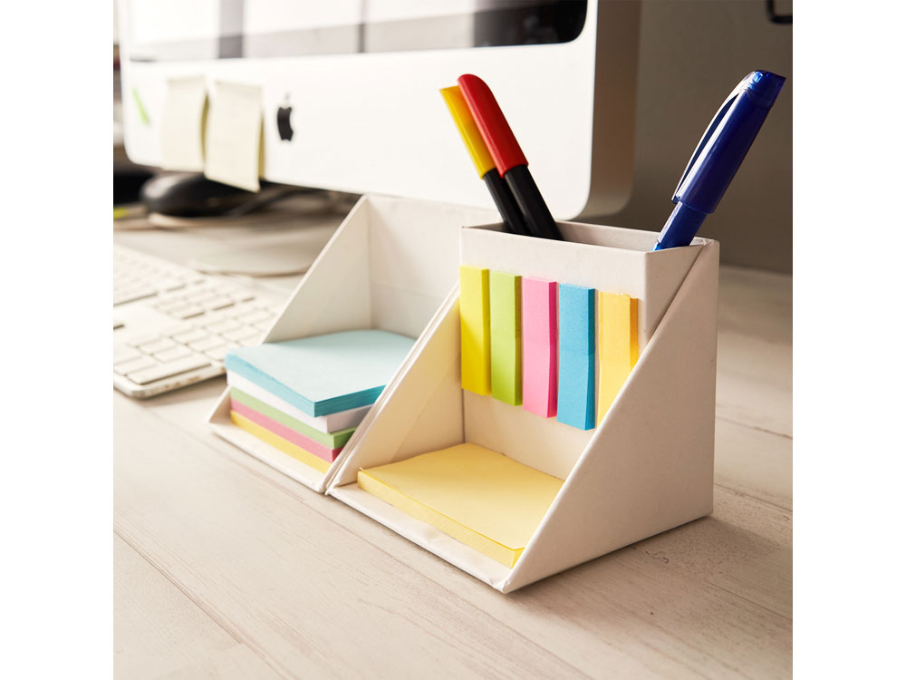 Картонный настольный набор DIMAS в форме куба, белый-2