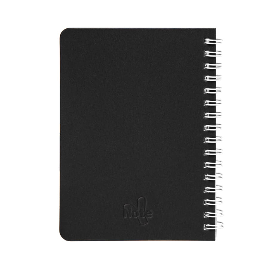 Блокнот на двойной пружине HELIX MINI, 105 х 150  мм, черный с белым, блок в клетку, черный, белый-2