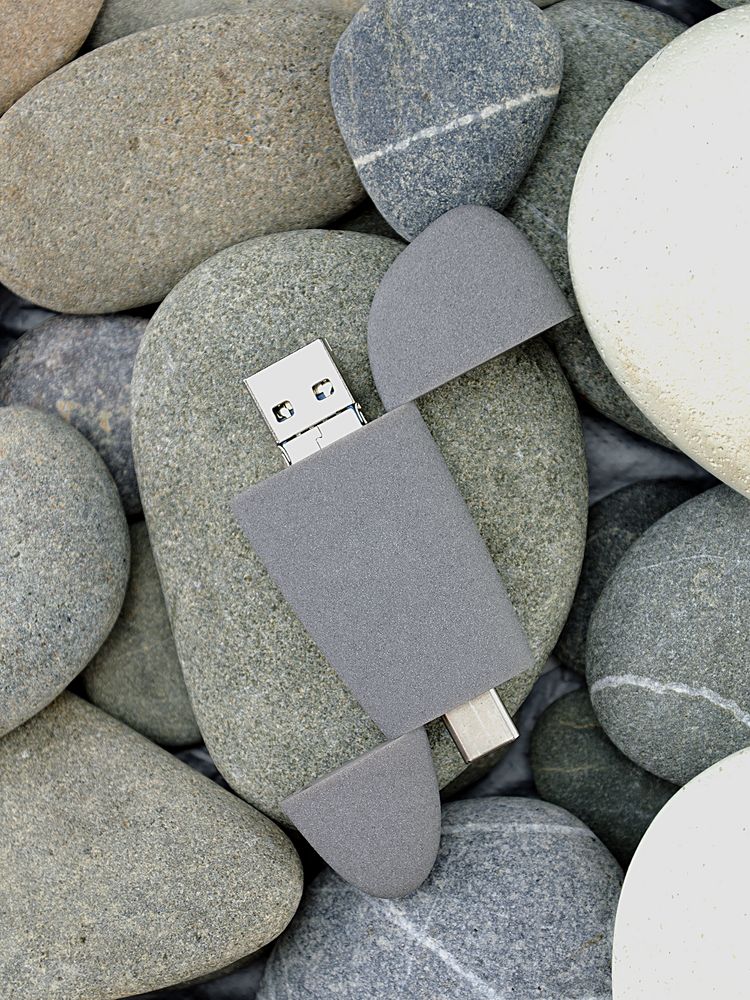 Флешка Pebble Universal, USB 3.0, серая, 64 Гб-6