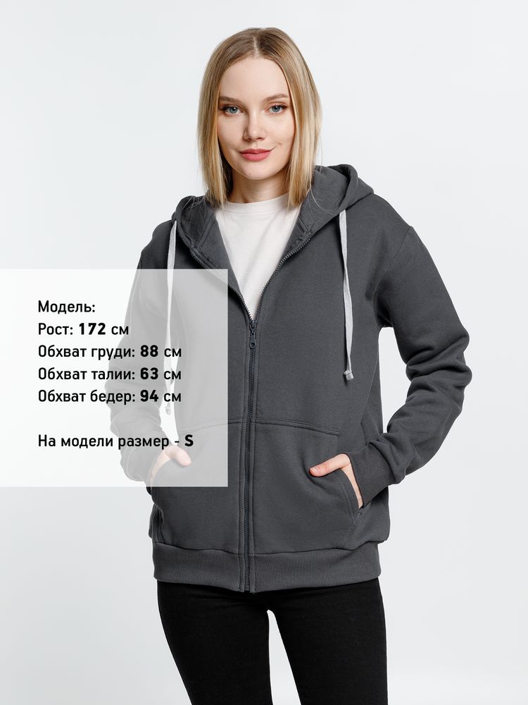 Толстовка на молнии с капюшоном Siverga Heavy, темно-серая (графит)-4