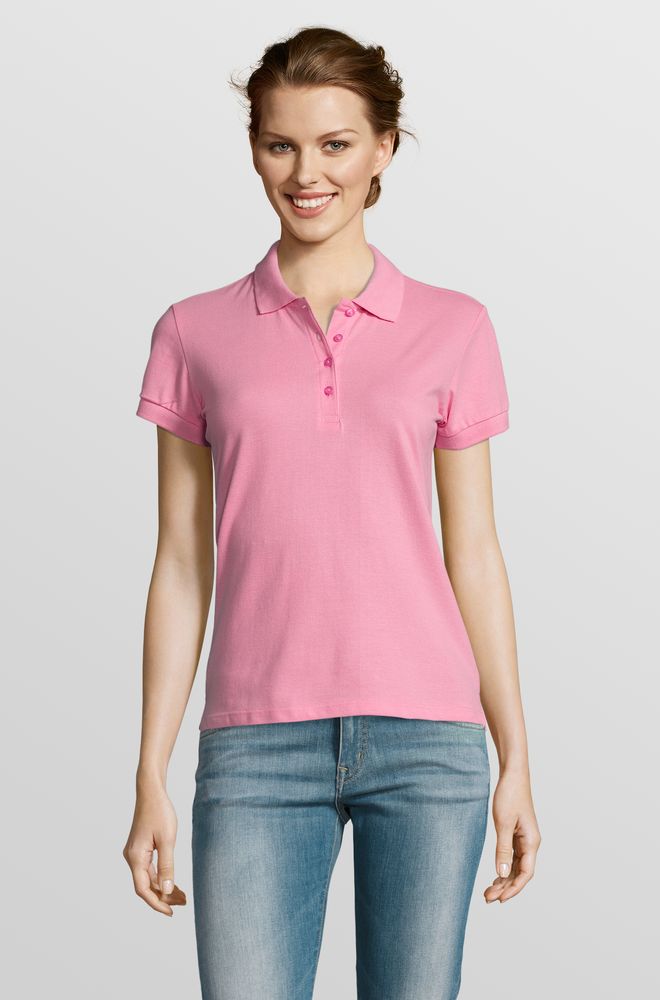 Рубашка поло женская People 210, «розовая орхидея»-3
