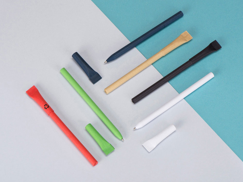 Ручка картонная с колпачком Recycled, темно-серый-3