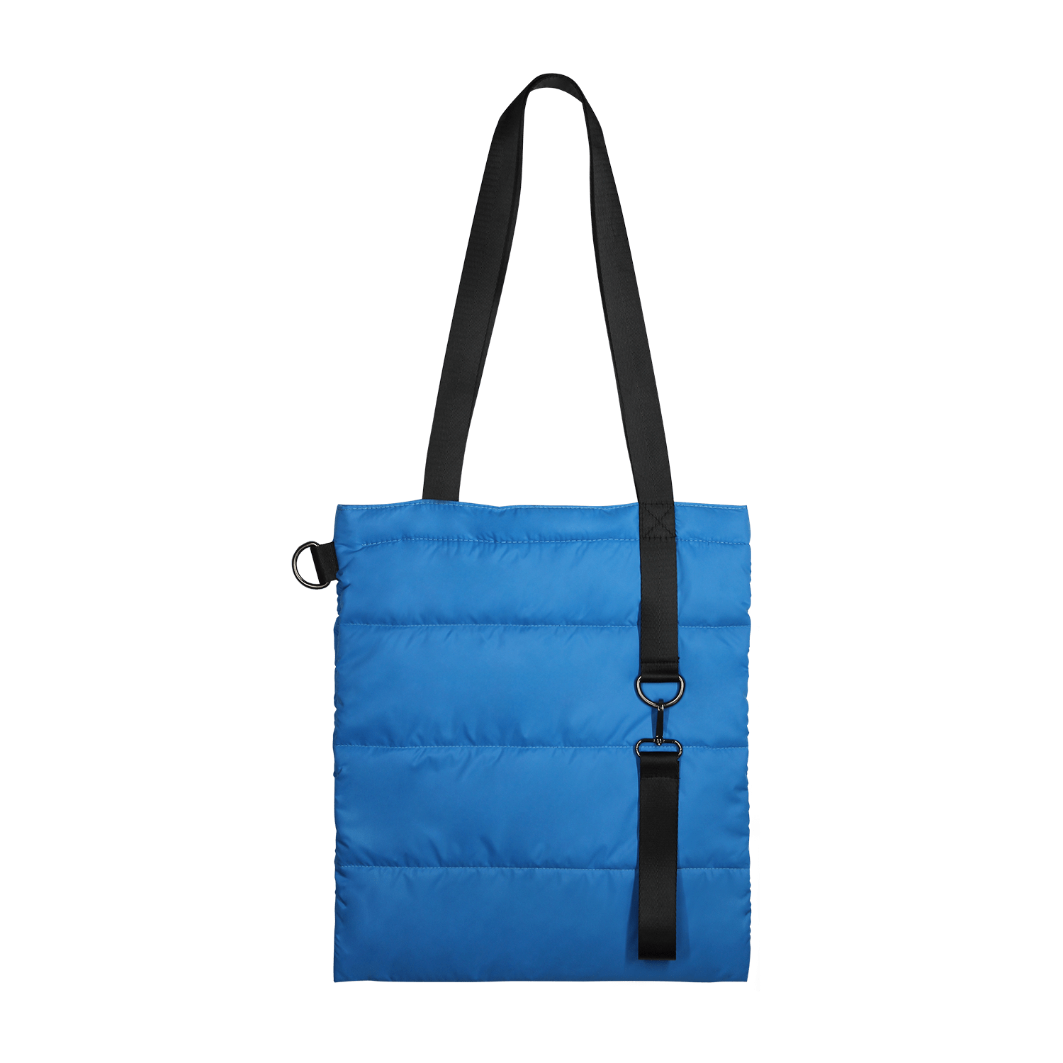 Шоппер Superbag Bubble, стёганый, с магнитной кнопкой (голубой с черным)-3