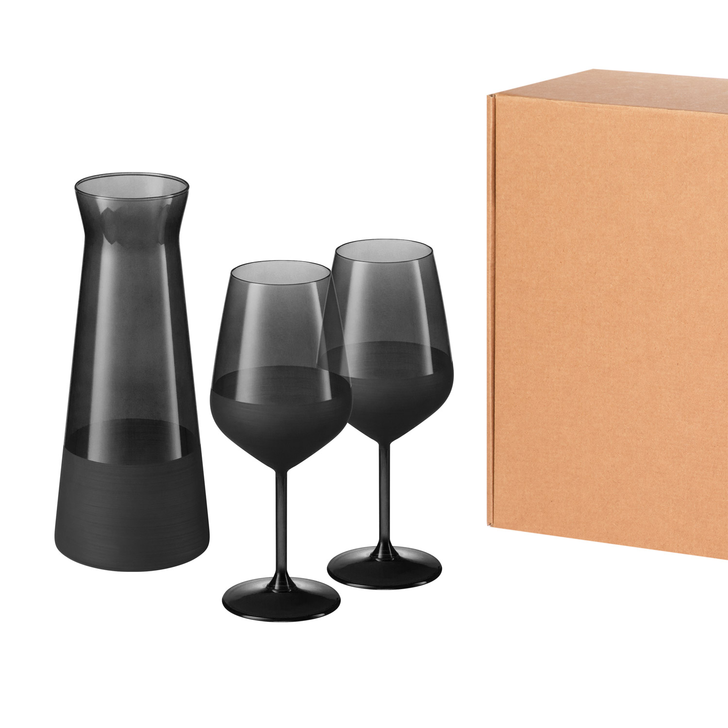 Подарочный набор декантер + 2 бокала для вина Блэк Эдишн (Black Edition), черный-0