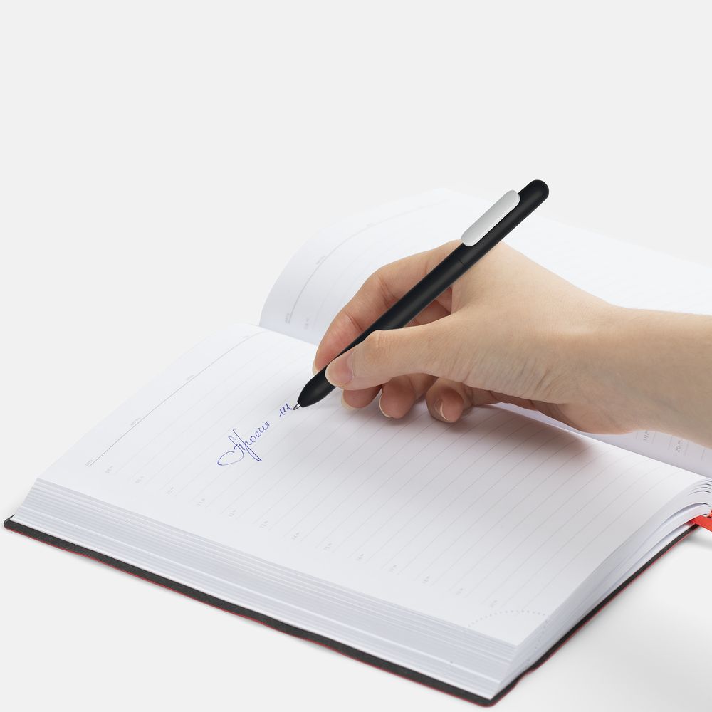 Ручка шариковая Swiper Soft Touch, черная с белым-2