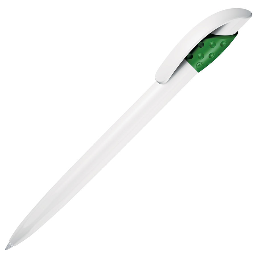 Ручка шариковая GOLF WHITE, белый, зеленый-0