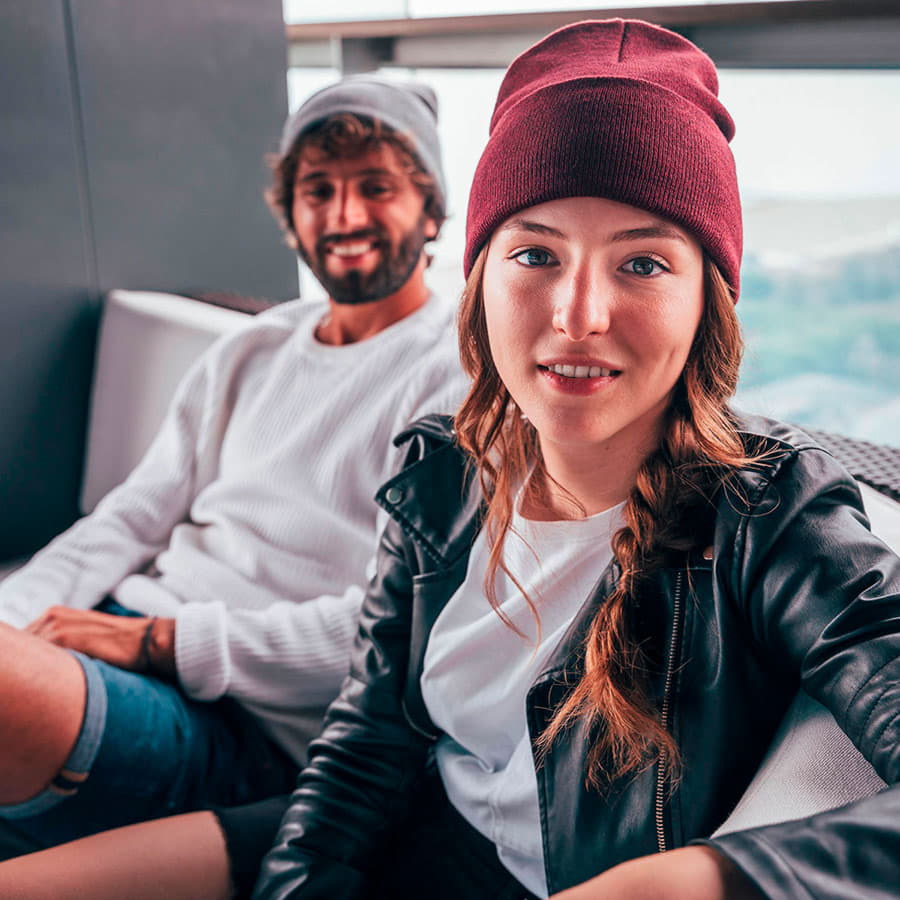 Шапка вязаная PURE  с отворотом из пряжи Polylana, оливковый-4