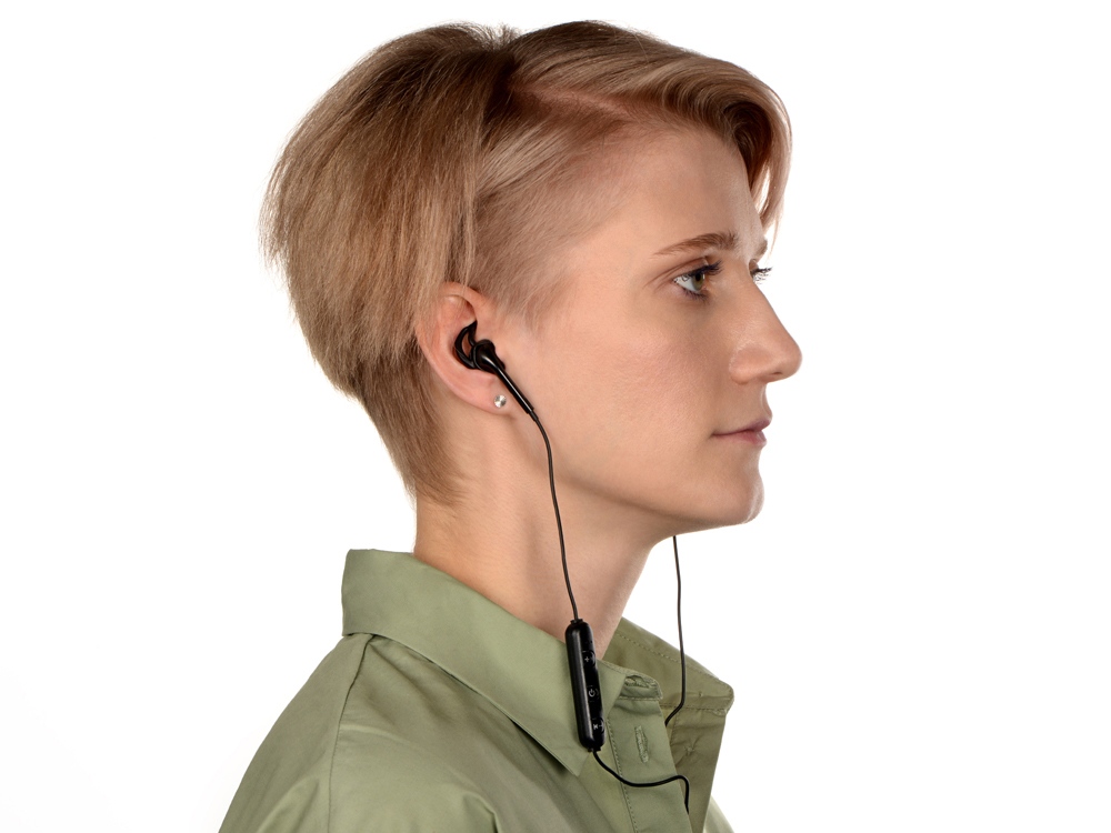 Беспроводные наушники Get Up с чехлом, черный-2