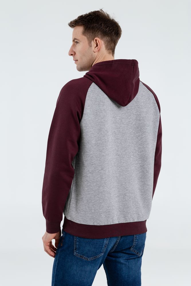 Толстовка унисекс Seattle, серый меланж с бордовым-5