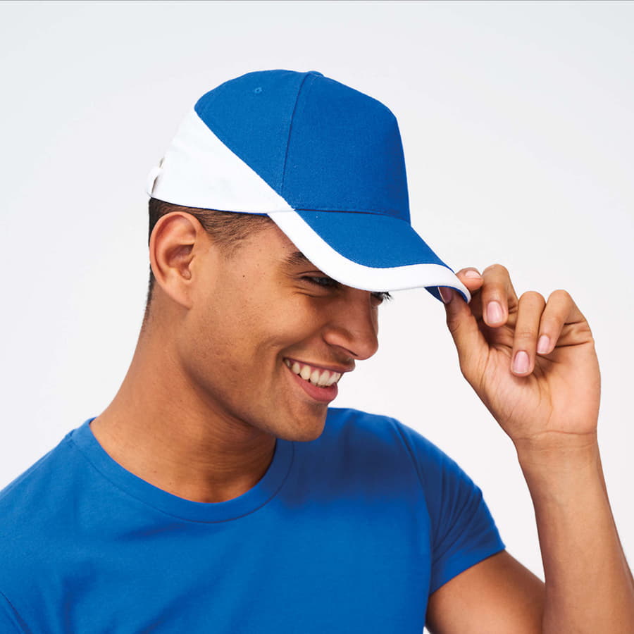 Бейсболка BOOSTER, 5 клиньев, металлическая застежка, темно-синий, белый-1