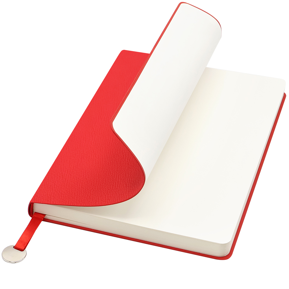 Блокнот A5 Officer в мягком переплёте с металлической биркой, Красный-0