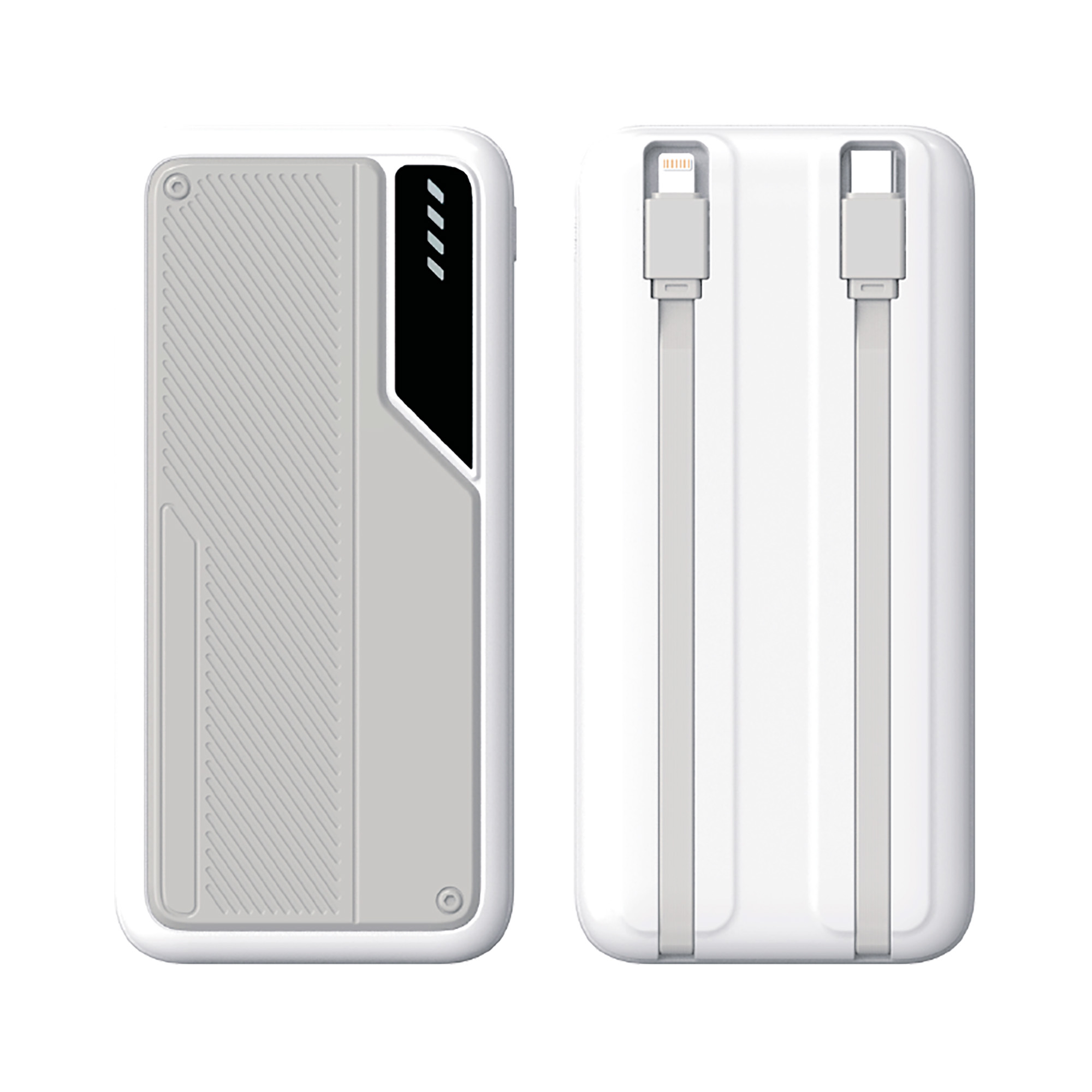 Зарядное устройство "Connect" 10000 mAh со встроенными Type-C/Lightning кабелями-0