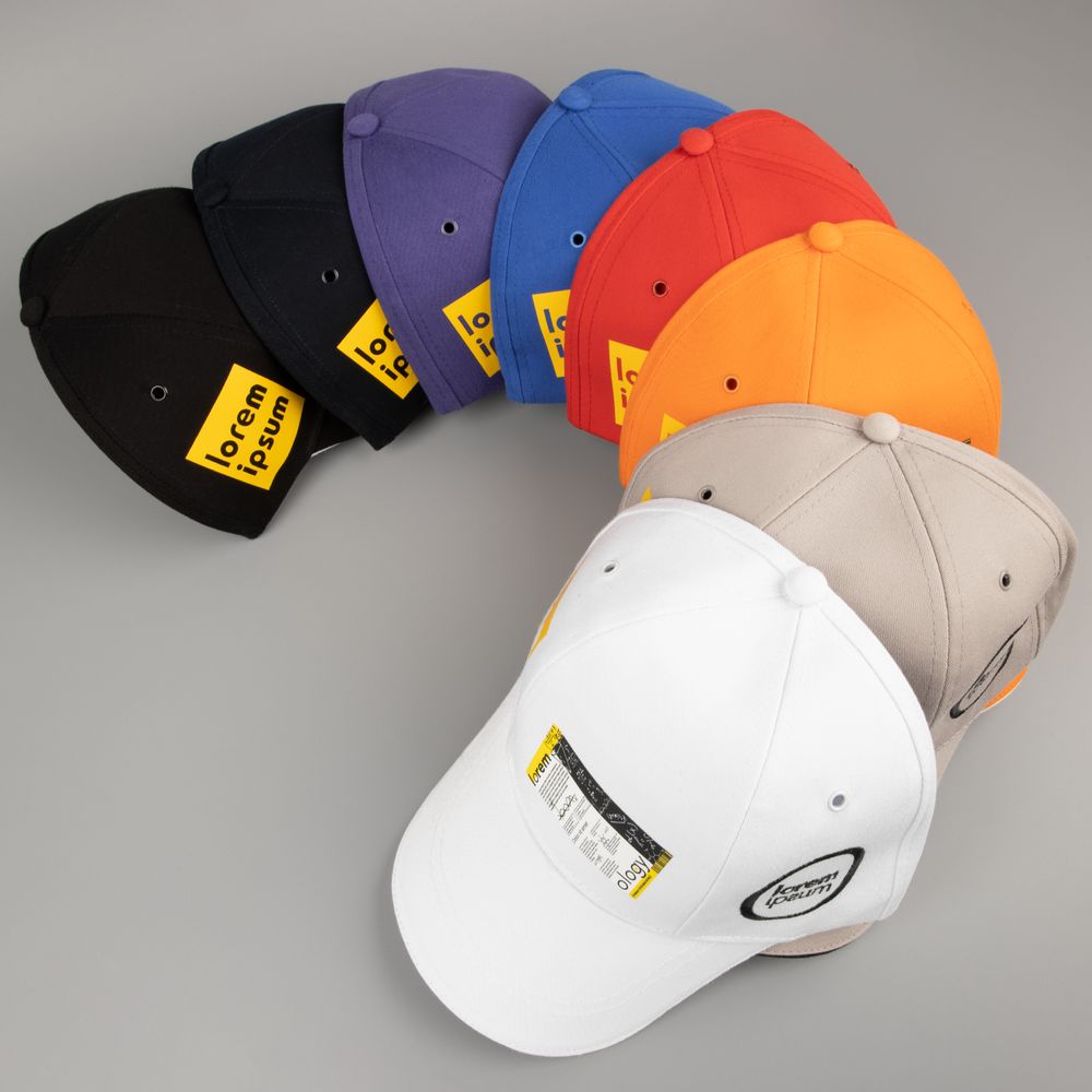 Бейсболка Canopy, оранжевая с белым кантом-6