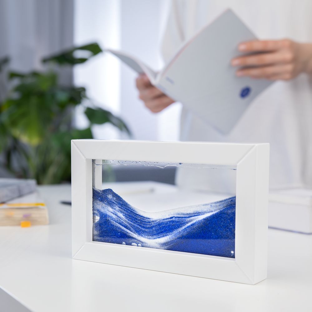 Песочная картина-антистресс Zenscape, белая с синим-3