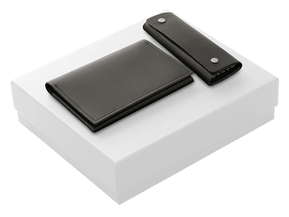 Подарочный набор Long River: обложка для паспорта, ключница (без лого Long River), белая коробка-0