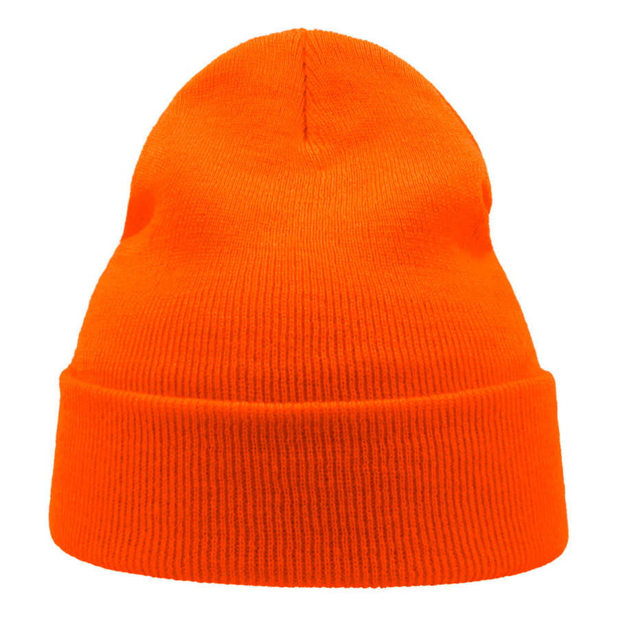 Шапка вязаная двойная WIND с отворотом, оранжевый-1