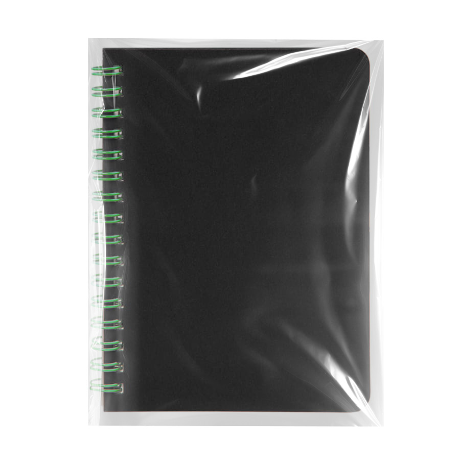 Блокнот на двойной пружине HELIX MINI, 105 х 150  мм, черный с зелёным, блок в клетку, черный, зеленый-6