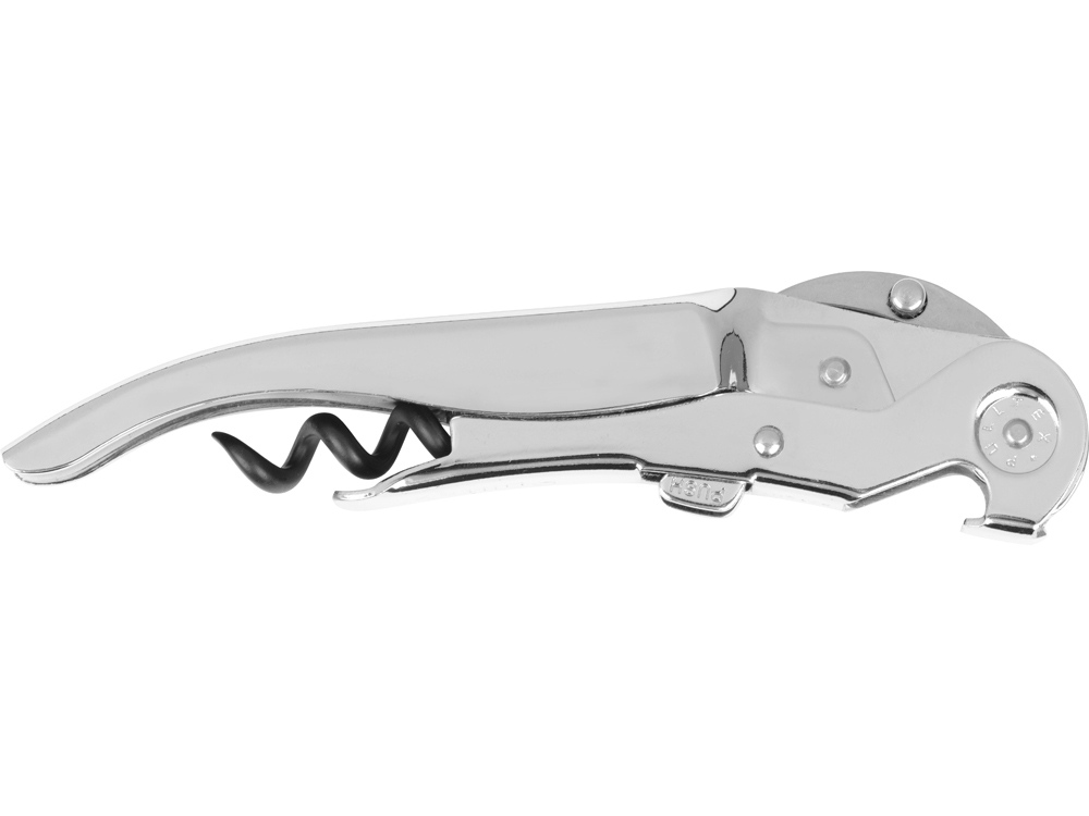 Подарочный винный набор из штопора и кожаного чехла для штопора ClickCut Set, серебристый-3