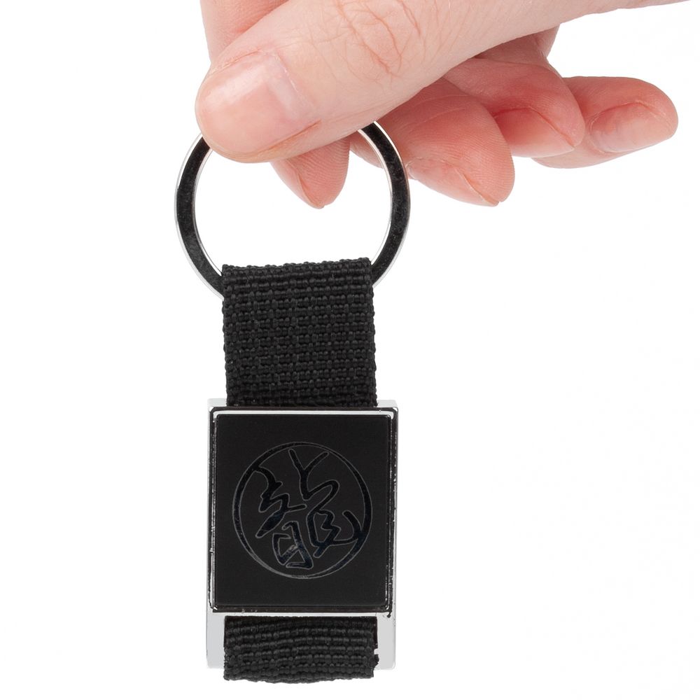 Брелок Stropp с тканевой вставкой, черный-3