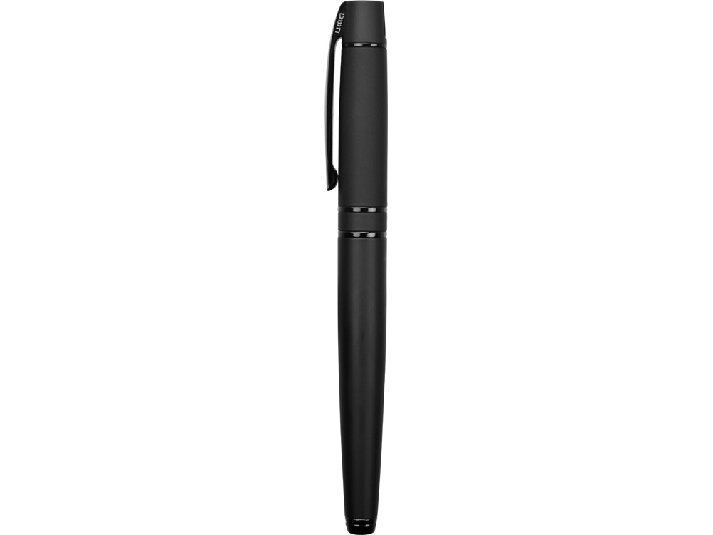 Ручка металлическая роллер Uma VIP R GUM soft-touch с зеркальной гравировкой, черный-5