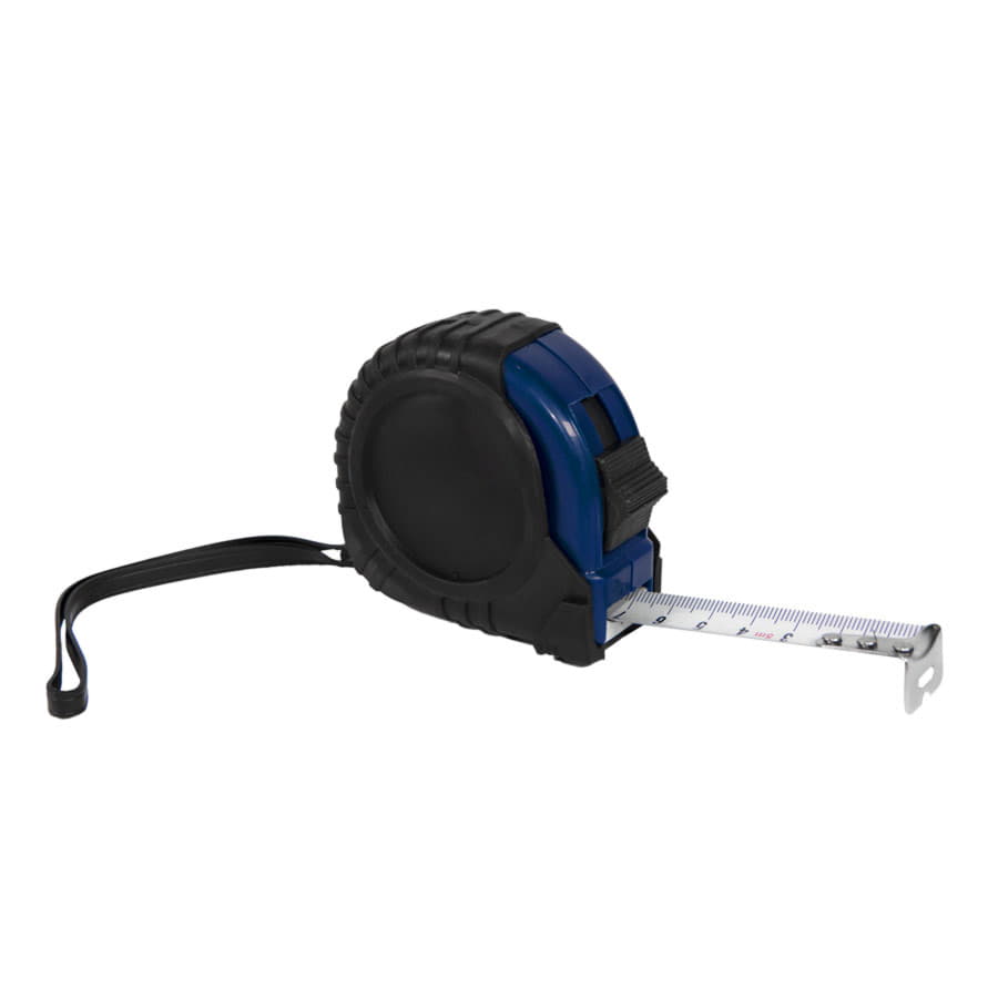 Рулетка GRADE с металлическим клипом 5 м., синяя, пластик, черный, синий-1