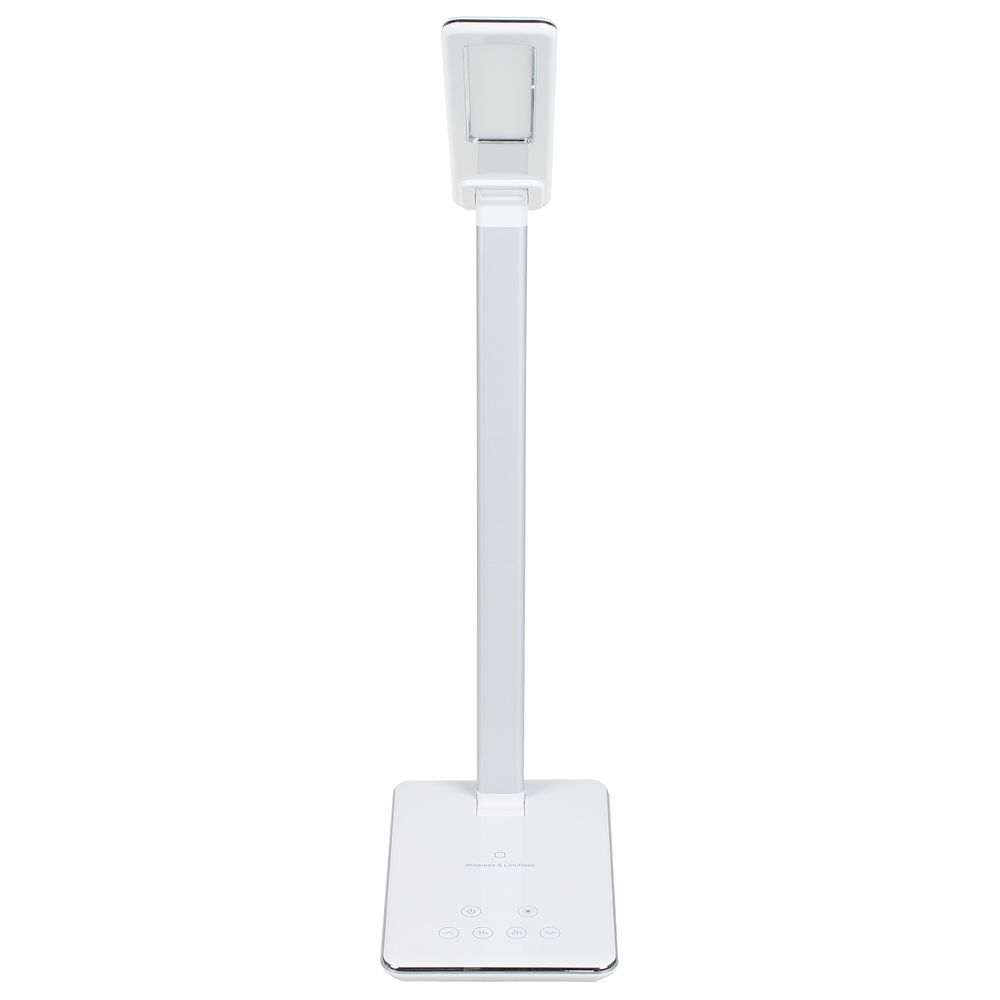 Настольная лампа с беспроводной зарядкой Power Spot, белая-2