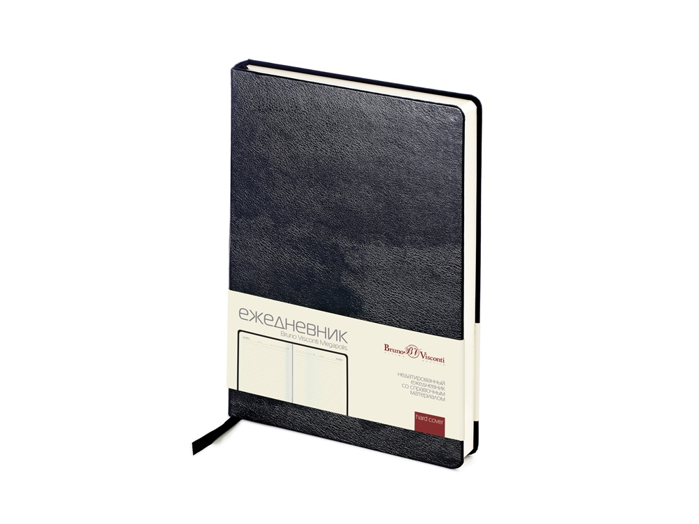 Ежедневник недатированный А5 Megapolis, черный-0