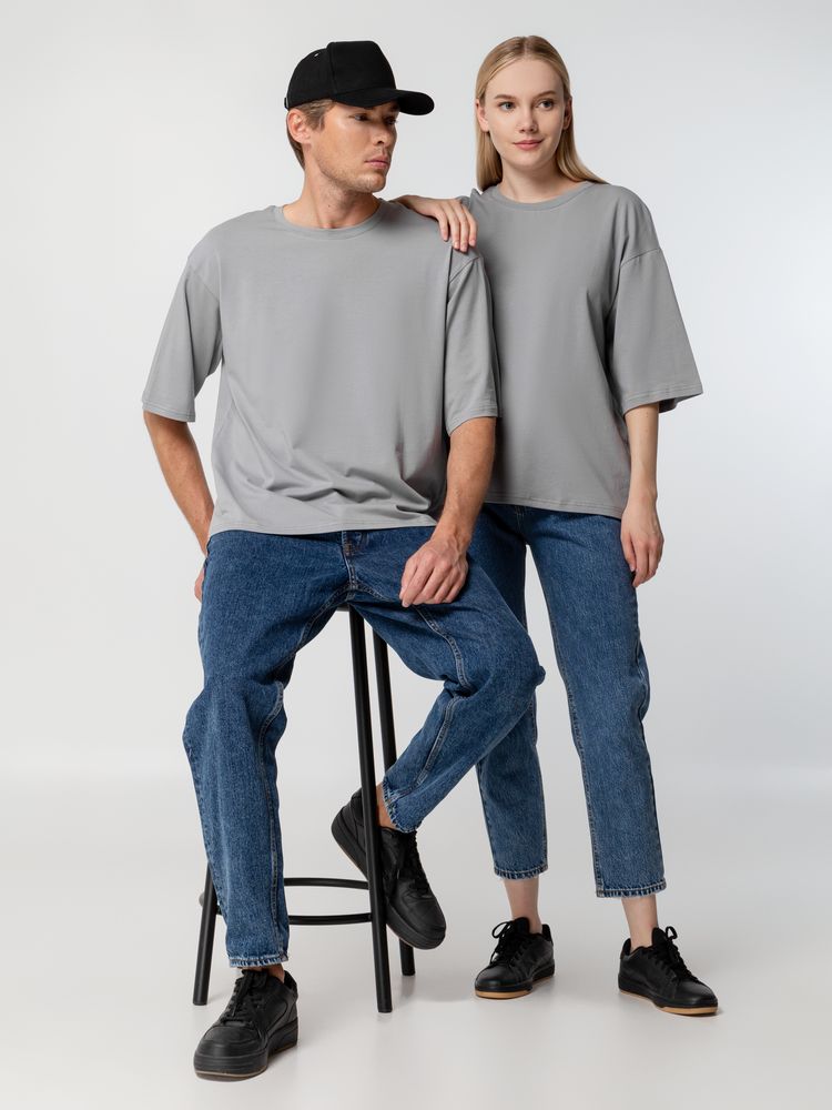 Футболка унисекс оверсайз Street Vibes, серая-5