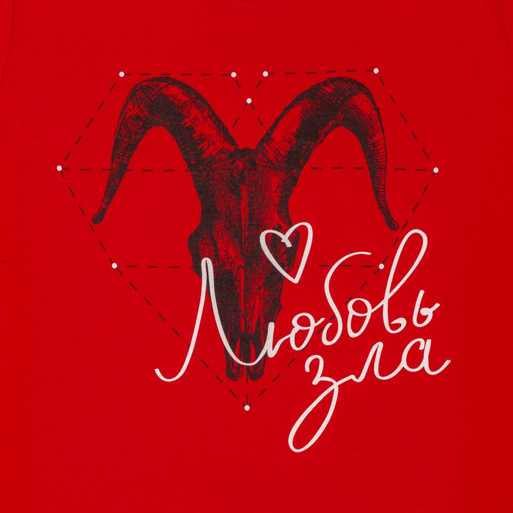 Футболка женская «Любовь зла», красная-2