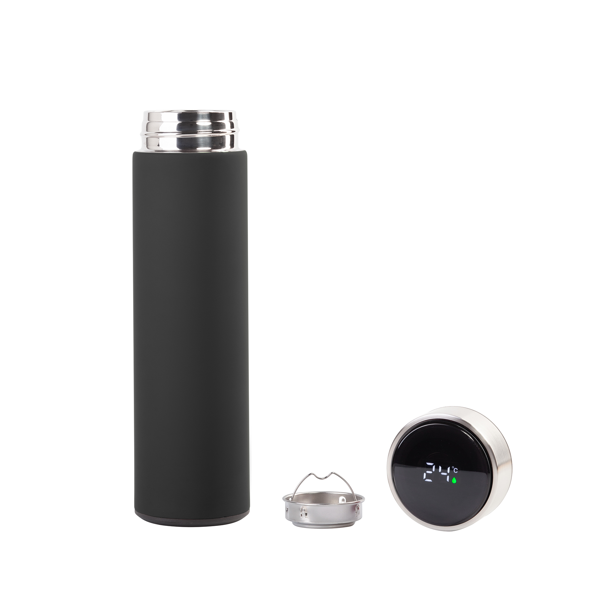 Термос "Бостон silver line" 500 мл с индикацией температуры, soft touch-1