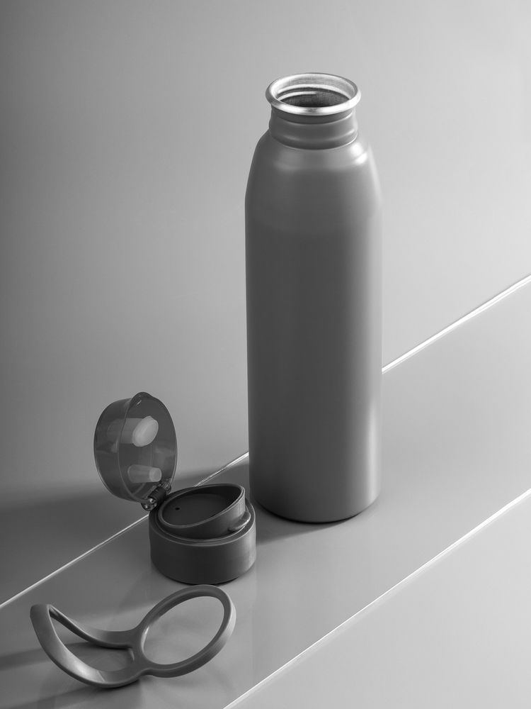 Бутылка для воды Billy Gym, матовая серая-4