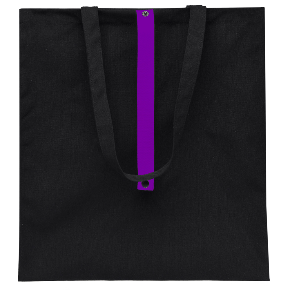 Сумка для покупок Rock’n’ROLL 260 г/м², Чёрный/фиолетовый-5