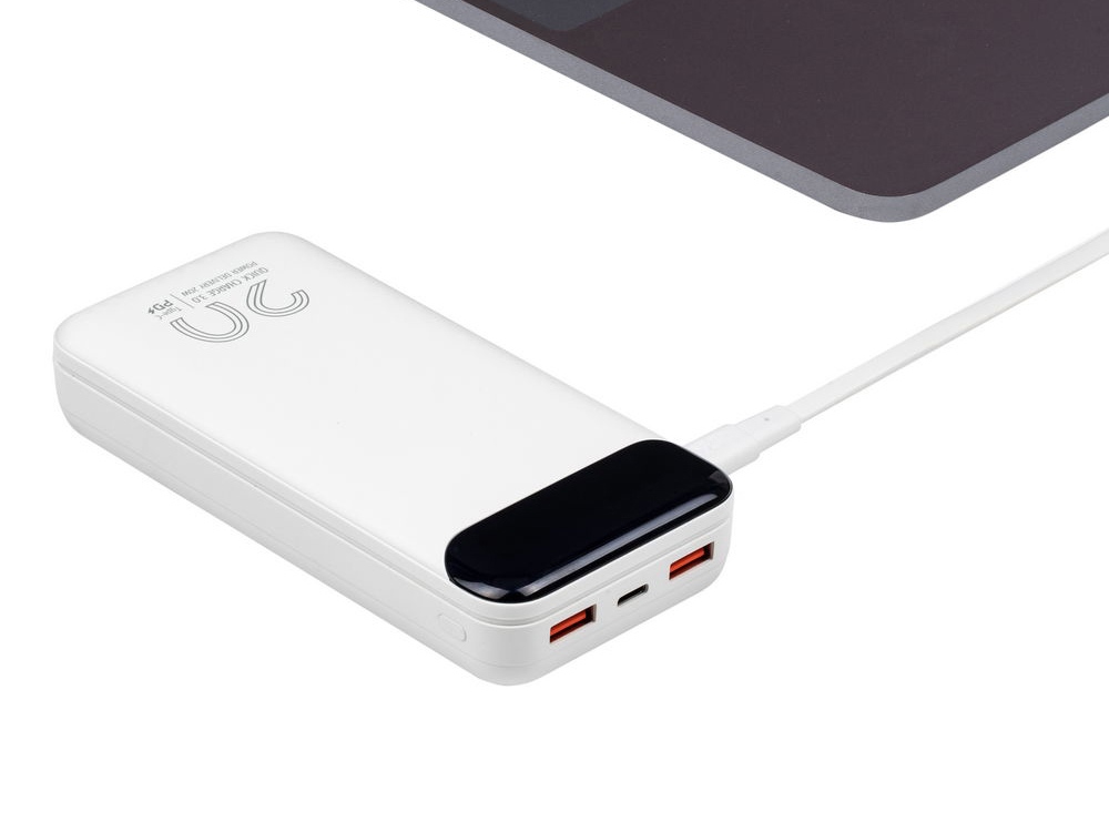 RIVACASE VA2580 (20 000mAh), QC/PD 20W внешний аккумулятор с дисплеем, белый /24-10