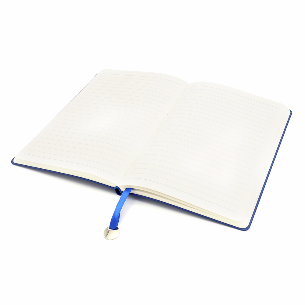 Блокнот A5 Officer в мягком переплёте с металлической биркой, Синий-2