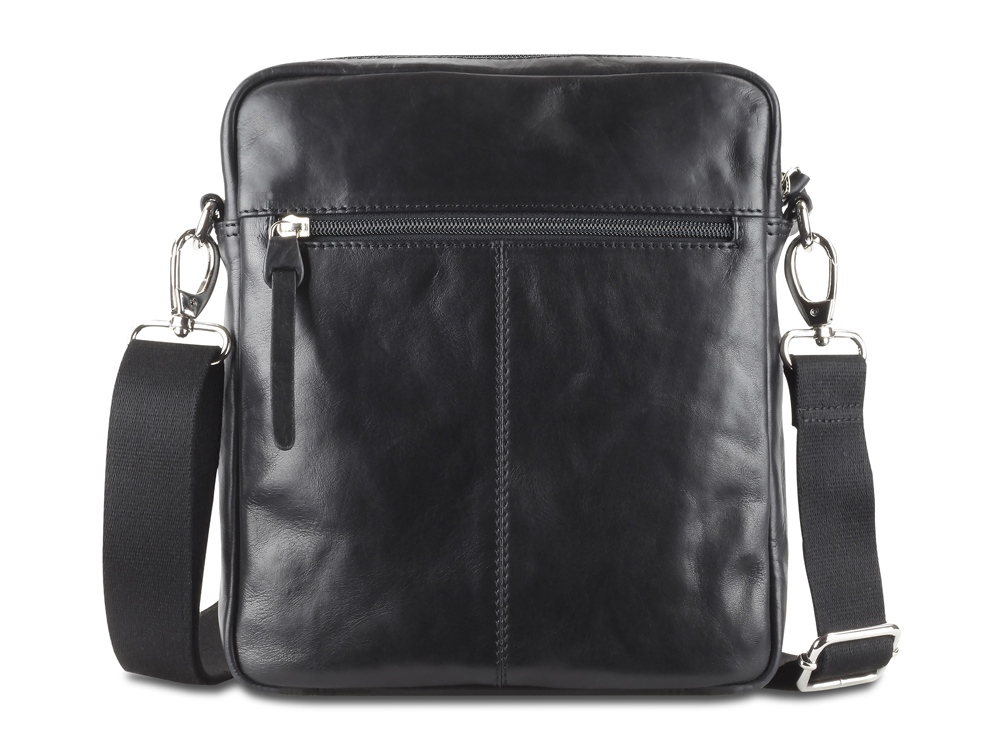 Сумка через плечо Mano Don Luca, натуральная кожа в черном цвете, 23 х 26,5 х 4,5 см-1