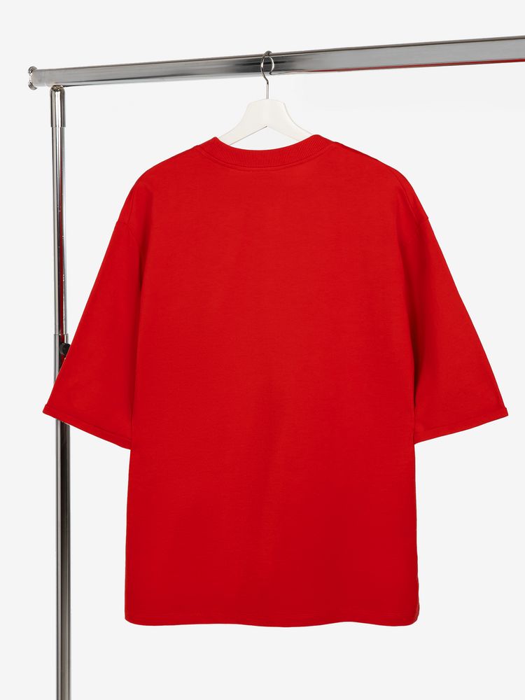 Футболка оверсайз унисекс Kosmos 2.0, красная-1