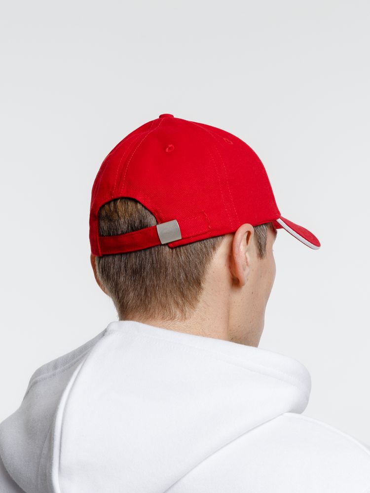 Бейсболка Spiker, красная с белым-4