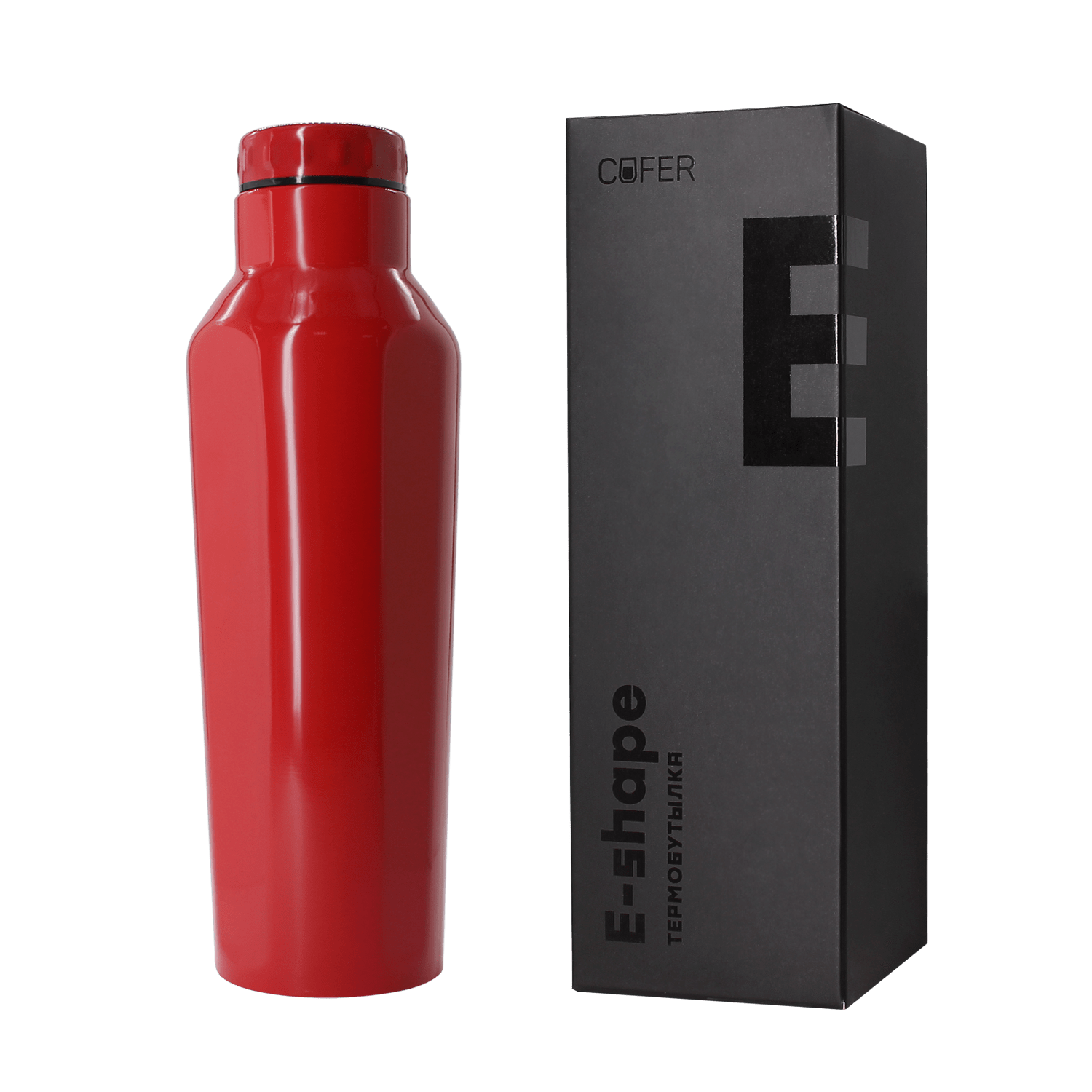 Термобутылка для напитков E-shape (красный)-8