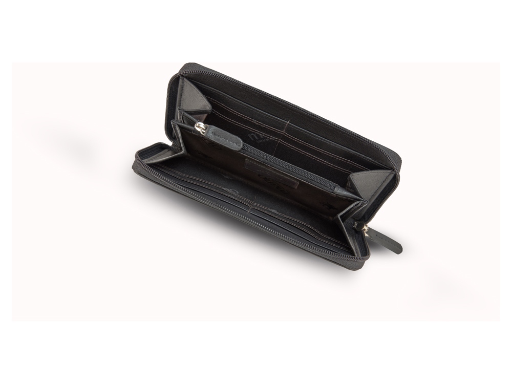 Кошелек Mano Don Leonardo, с RFID защитой, натуральная кожа в черном цвете, 19 х 2 х 10,5 см-2