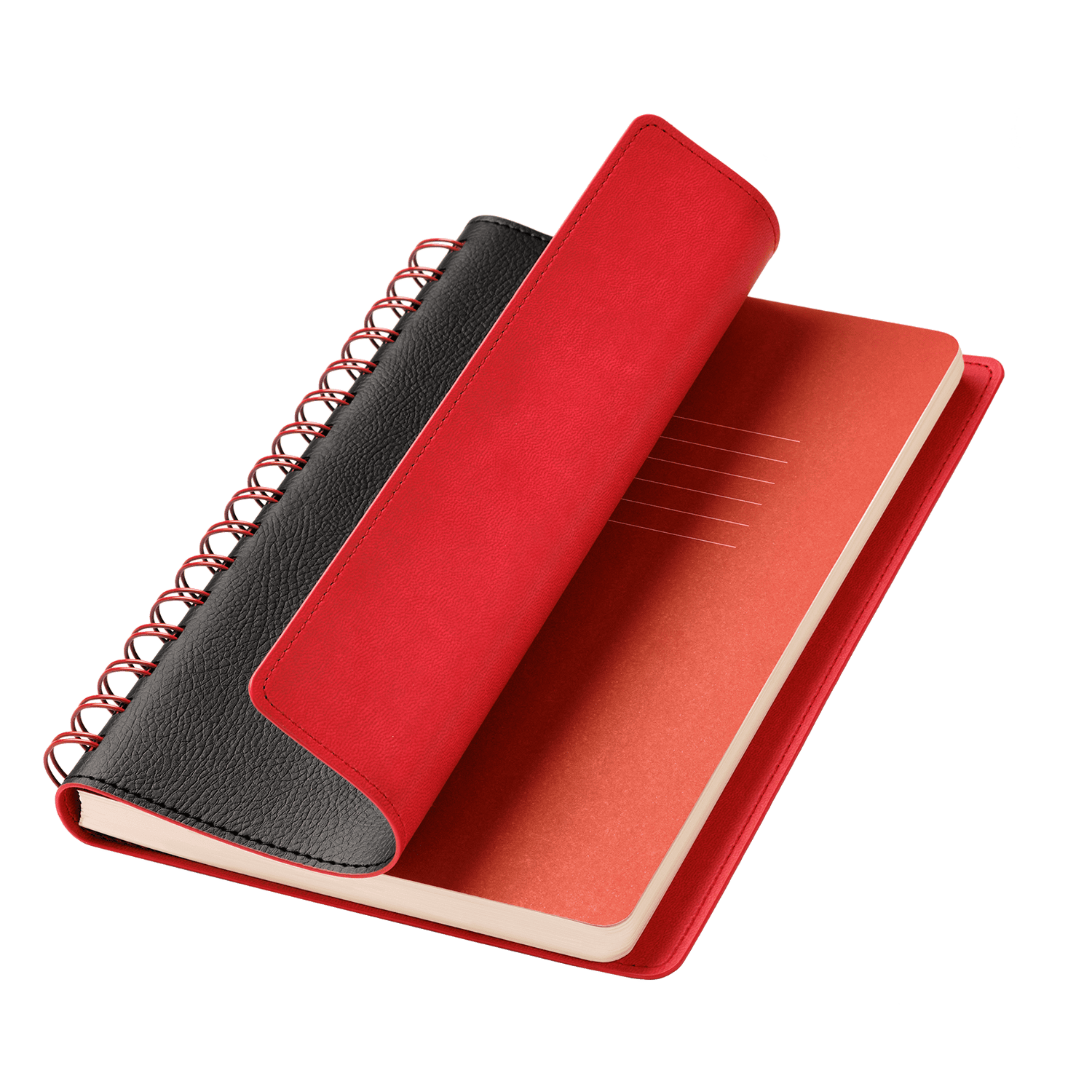 Ежедневник Vista недатированный, черный/красный-0