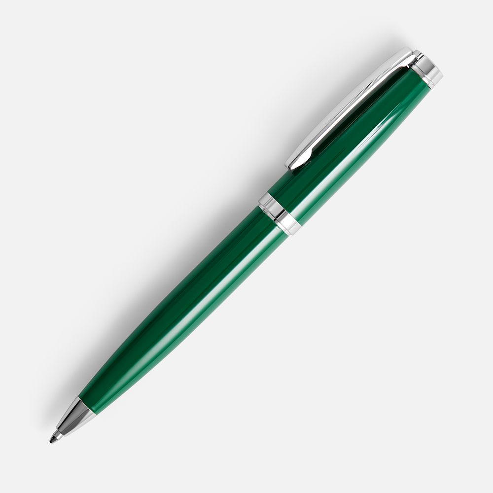 Ручка шариковая Letra Chrome, глянцевая, темно-зеленая-0