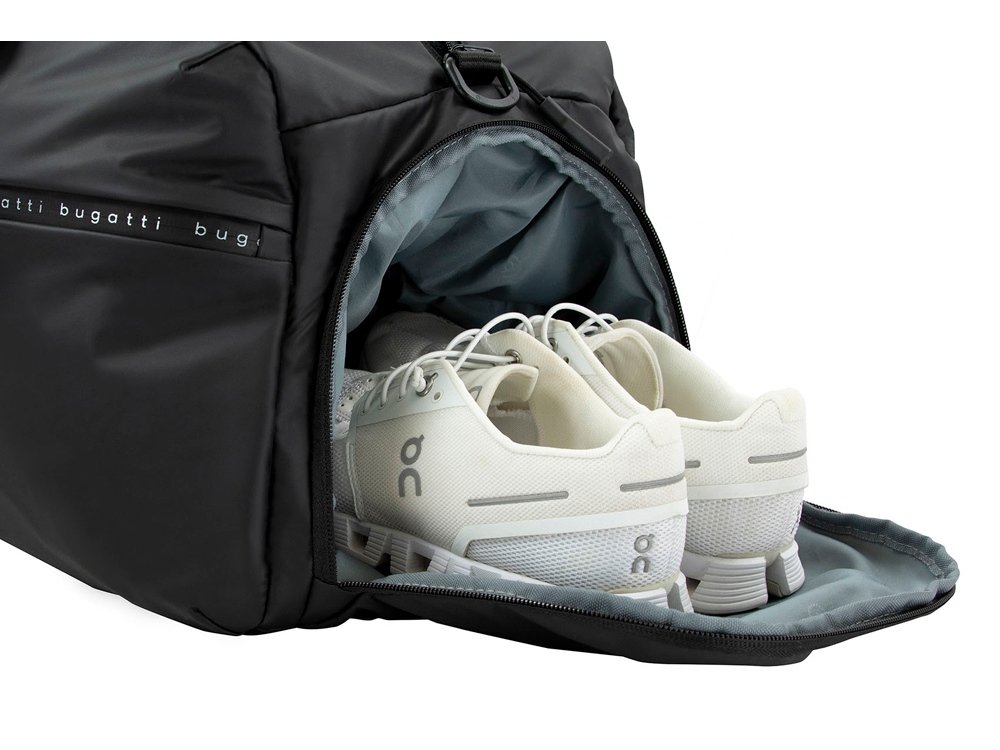 Сумка спортивная BUGATTI Blanc, чёрная, тарпаулин/полиэстер, 52х26х27,5 см-5