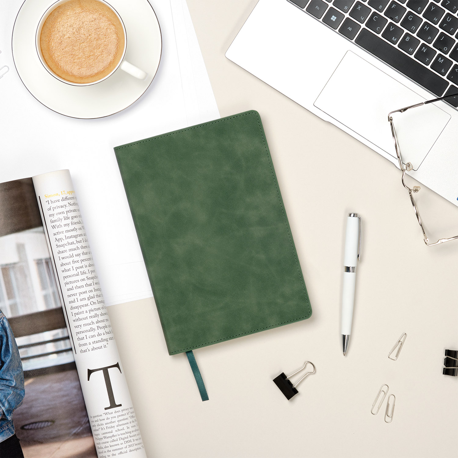 Ежедневник Верона (Verona) недатированный, зеленый (без упаковки, без стикера)-8