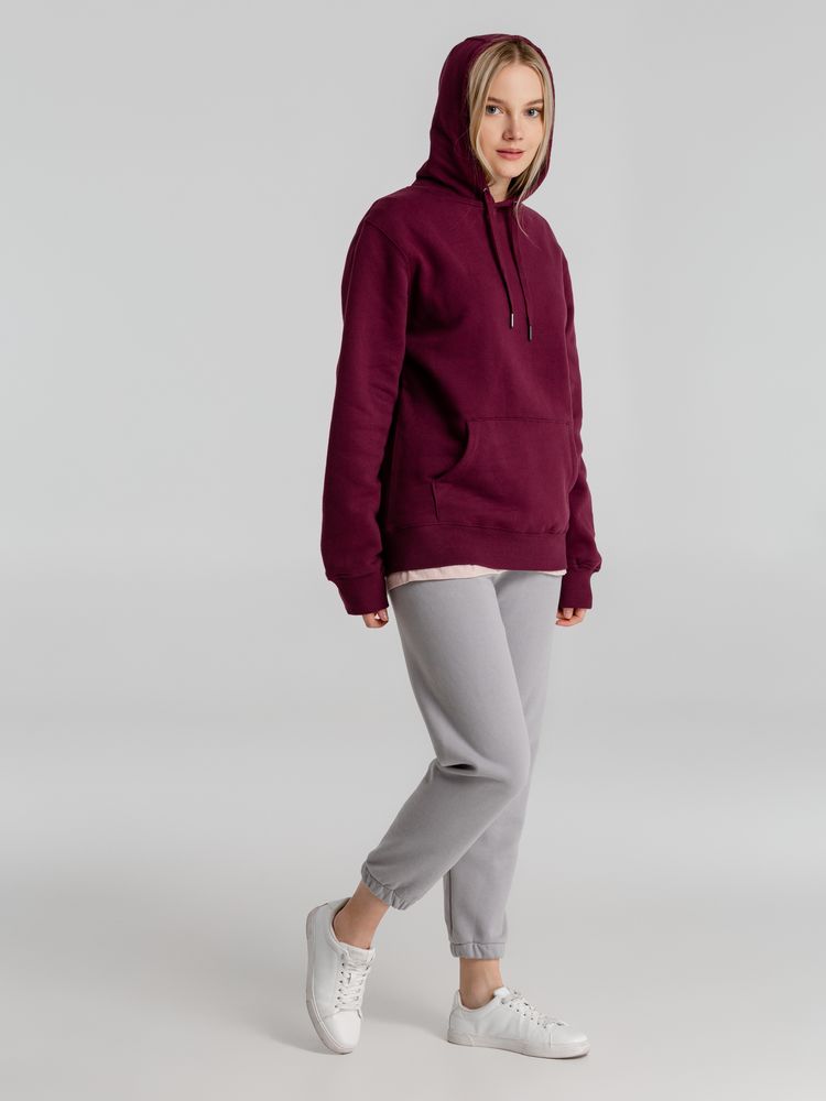 Толстовка с капюшоном унисекс King, бордовая-4